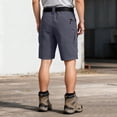 thumbnail image 4 of Zimjoy Gray Cargo Shorts for Men Velcro Tabs Ripstop Knee-Length Shorts Hiking Elastic Back Waist Multi Pocket Waterproof Work Shorts, Gray 4XL, 4 of 9