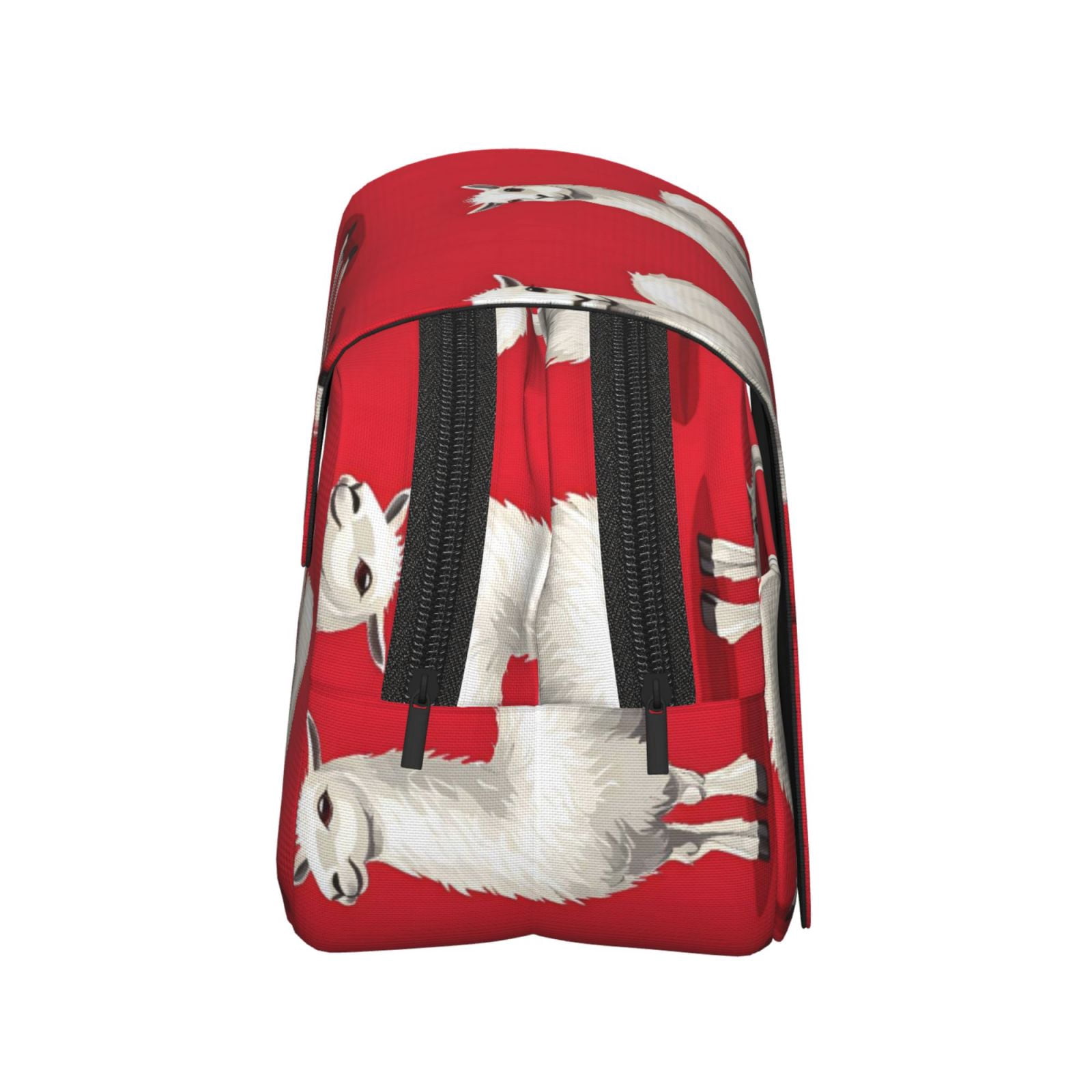 Large-Capacity Flip-Top Double-Layer Pencil Case, Multi-Functional Pocket Pen Case, Durable Stationery Organizer Alpaca On A Red Background