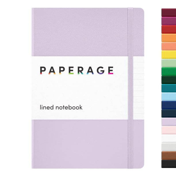 Cuaderno PAPERAGE rayado, 160 páginas, 14 x 21 cm, color lavanda