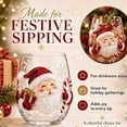 thumbnail image 4 of Christmas 3D Glass Cup Collection, Stemless Tumbler With Christmas Santa, Hand Painted Holiday Ornament Glassware, Festive Gift for Kitchen Party Table Decor(Santa Claus), 4 of 8
