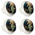 thumbnail image 2 of 4 Pcs Round White Knobs for Kitchen Cabinet Cupboard Dresser Bookcase Seahorse Drawer Pulls Handles Home Decor, 2 of 8