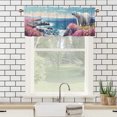 thumbnail image 3 of Bear Curtain Valance for Kitchen Beach Ocean Wildlife Animal Flowers Nature Scenery Rod Pocket Valances for Bedroom Living Room Dining Room 54 by 18 in, 1 Panel, 3 of 6