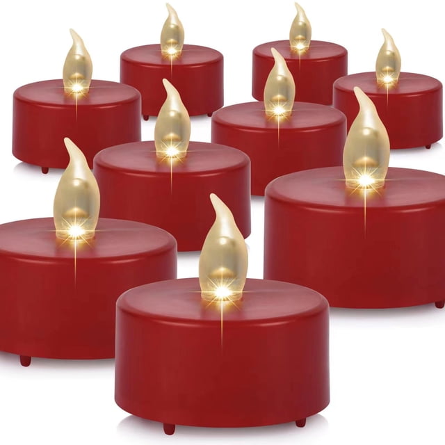 Velas de té sin llama Paichi, paquete de 100 unidades, LED rojas