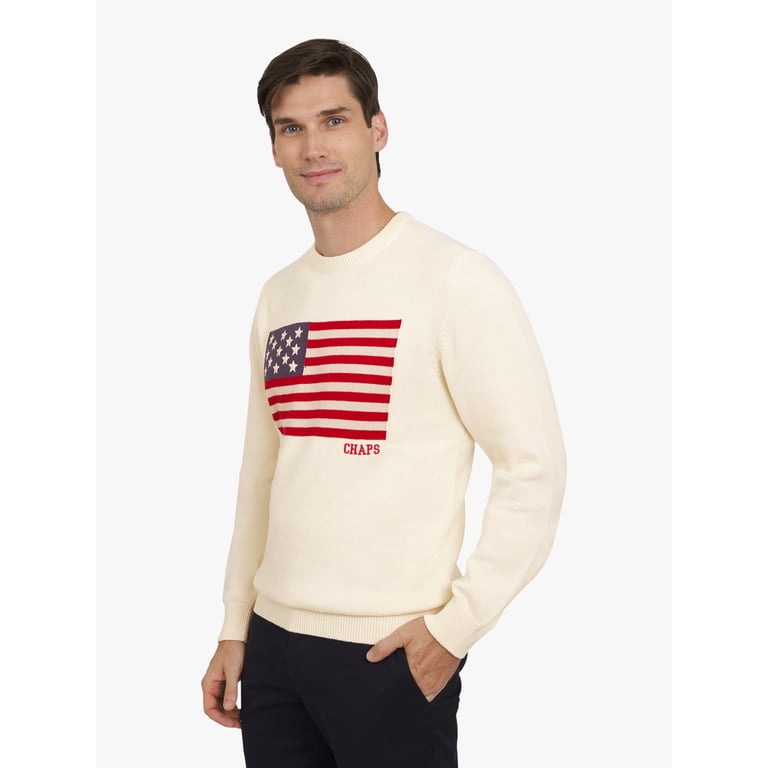 Chaps Men's Long Sleeve Flag Crewneck Sweater photo 4