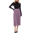 thumbnail image 5 of MixMatchy Women's Elastic High Waisted Wide Pleated A-Line Long Skirt, 5 of 6