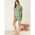 thumbnail image 2 of Conjuntos de pijama corto para mujer Allegra K Ropa de dormir Pijamas de manga corta con lunares lindos Verde XXL, 2 of 6