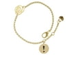 thumbnail image 2 of Delight Jewelry Goldtone Disc 1/2'' - Symbol - Exclamation Point - ! - Gold-tone Rose Link Chain Bracelet, 6.25"+1.75" Extender, 2 of 4
