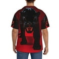 thumbnail image 7 of Goofa Black Panther Red Background Printed Men's Casual Short-sleeved Shirt,Lightweight Breathable Button-down,Summer Casual men's top,Versatile Fashion shirt-4X-Large, 7 of 7
