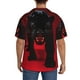 thumbnail image 3 of Balery Black Panther Red Background Camisa Casual de Manga Corta con Botones para Hombre, Texturizada, Estilo Cubano, para Playa, Verano-X-Large, 3 of 5