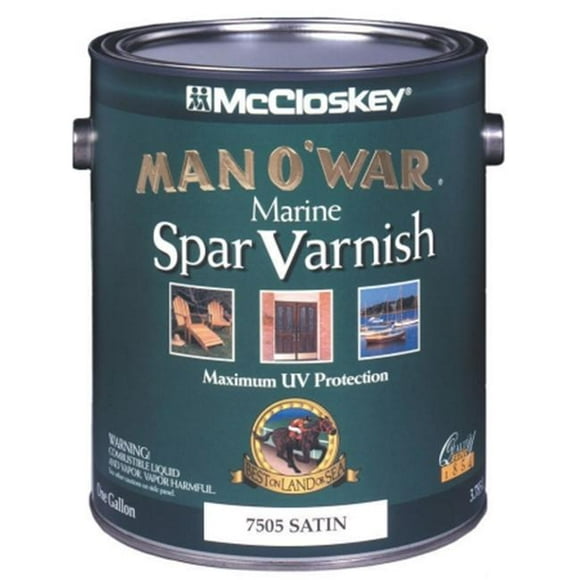 Valspar Brand 1 Gallon Satin Man Oft. War Marine Spar Varnish Low VOC  80-6535 GL - Pack of 2
