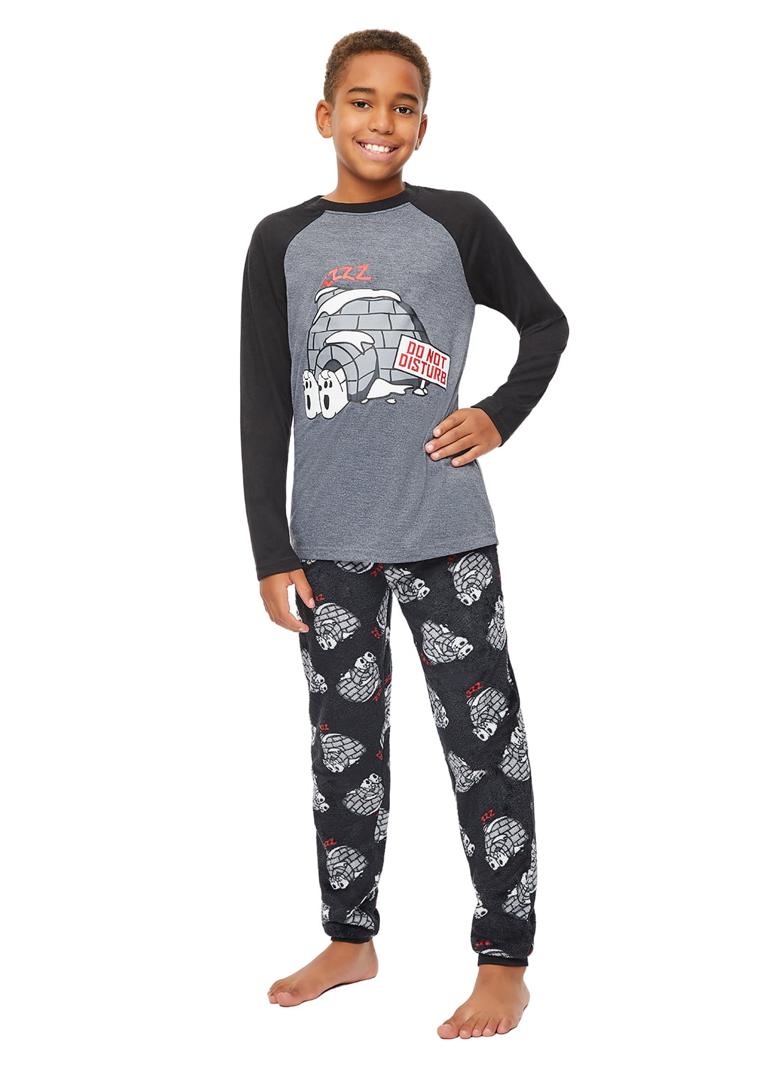 Jellifish Kids Boys 2 Piece Pajama Set Long-Sleeve Button-Down Top & PJ Pants