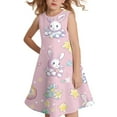 thumbnail image 4 of HAJWOH Easter Dresses for Girls Bunny Rabbit Graphic Sleeveless Spring Summer Dress Happy Crew Neck Sundress Casual Comfortable Princess Dress Pink 4-5 Years, 4 of 7