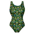 thumbnail image 2 of Beautiful Peacock Feather Swimsuit Sexy Animal Print One Piece Swimwear Push Up Bodysuit Modern Surfing Monokini, 2 of 7