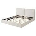 thumbnail image 3 of Christopher Knight Home King Double Pillow Bed Frame, Boucle Headboard Platform Bed, Beige+Cream, 3 of 8