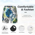 thumbnail image 3 of Yiaed Game All Day Print Mens Swim Trunks Bathing Suit Compression Liner Beach Swim Shorts Swimwear Quick Dry Zipper Pocket No-Chafing Board Short-Medium, 3 of 6