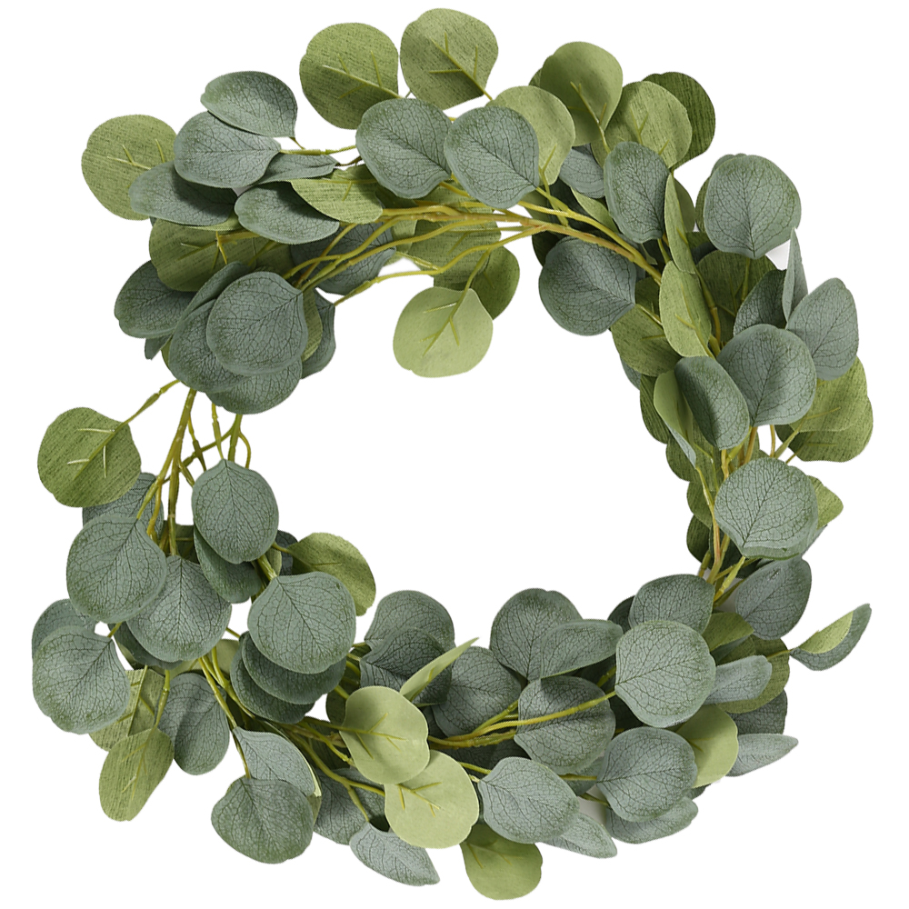 ODOMY Artificial Fake Eucalyptus Garland Wreath Greenery Leaf Vine