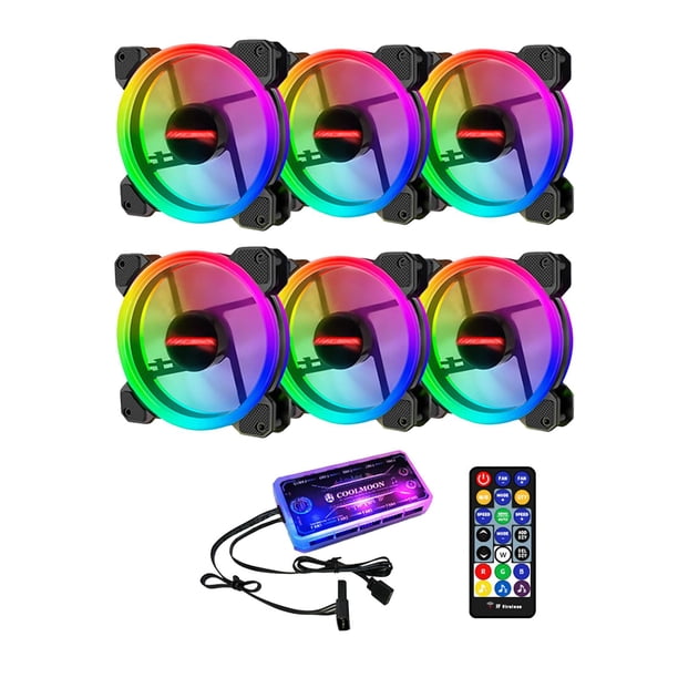 120mm LED RGB caja ventilador de refrigeración con control remoto radiador 6 controlador de ventilador B Jinwen Ventilador enfriador de computadora