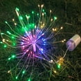 thumbnail image 3 of 2Pack 120 LEDs String Firework Lights Hanging Starburst Fairy Lights Waterproof with 8 Modes Remote Control Battery Powered For Wedding Christmas Party Decor, Multicolor, 3 of 8