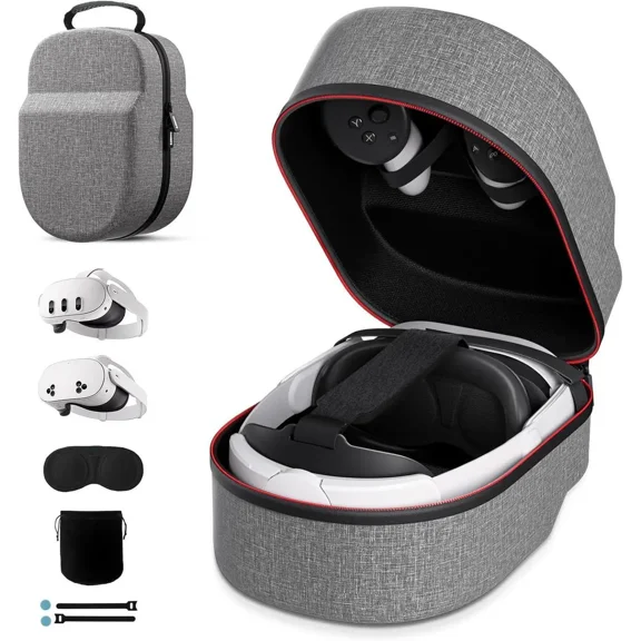 Carrying Case for Meta Quest 3S/Quest 3/Quest 2, Compatible with BOBOVR/Kiwi Design/Official Head Strap, Portal Full Protection for Travel Storage