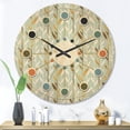 thumbnail image 2 of Designart 'Retro Golden Foliage I' Mid-Century Modern Wood Wall Clock, 2 of 5