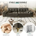 thumbnail image 3 of 104.7 " Modern 4-Seat Cloud Sofa with Wide Removable Armrests, Tufted Sofa with Metal Legs, Comfy Chenille Upholstered Couch with 2 Pillows for Living Room,Bedroom,Apartment, Office,Studio, Dark Gery, 3 of 9