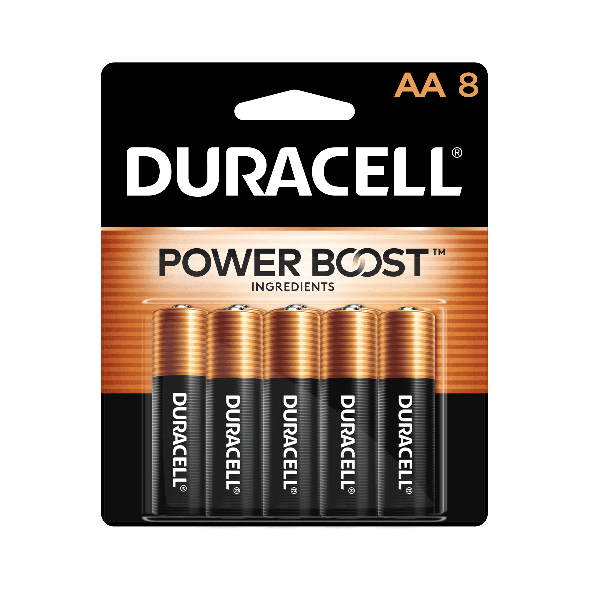 Duracell Coppertop AA Battery with POWER BOOST, 8 Pack Long-Lasting Batteries