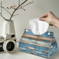 thumbnail image 2 of SEANATIVE Board Print Tissue Box Covers Rectangular Tissue Box Holder for Bathroom Blue Tissue Holder for Car PU Leather Tissue Box Organizer for Vanity Countertop Night Stands 2 Pcs, 2 of 7