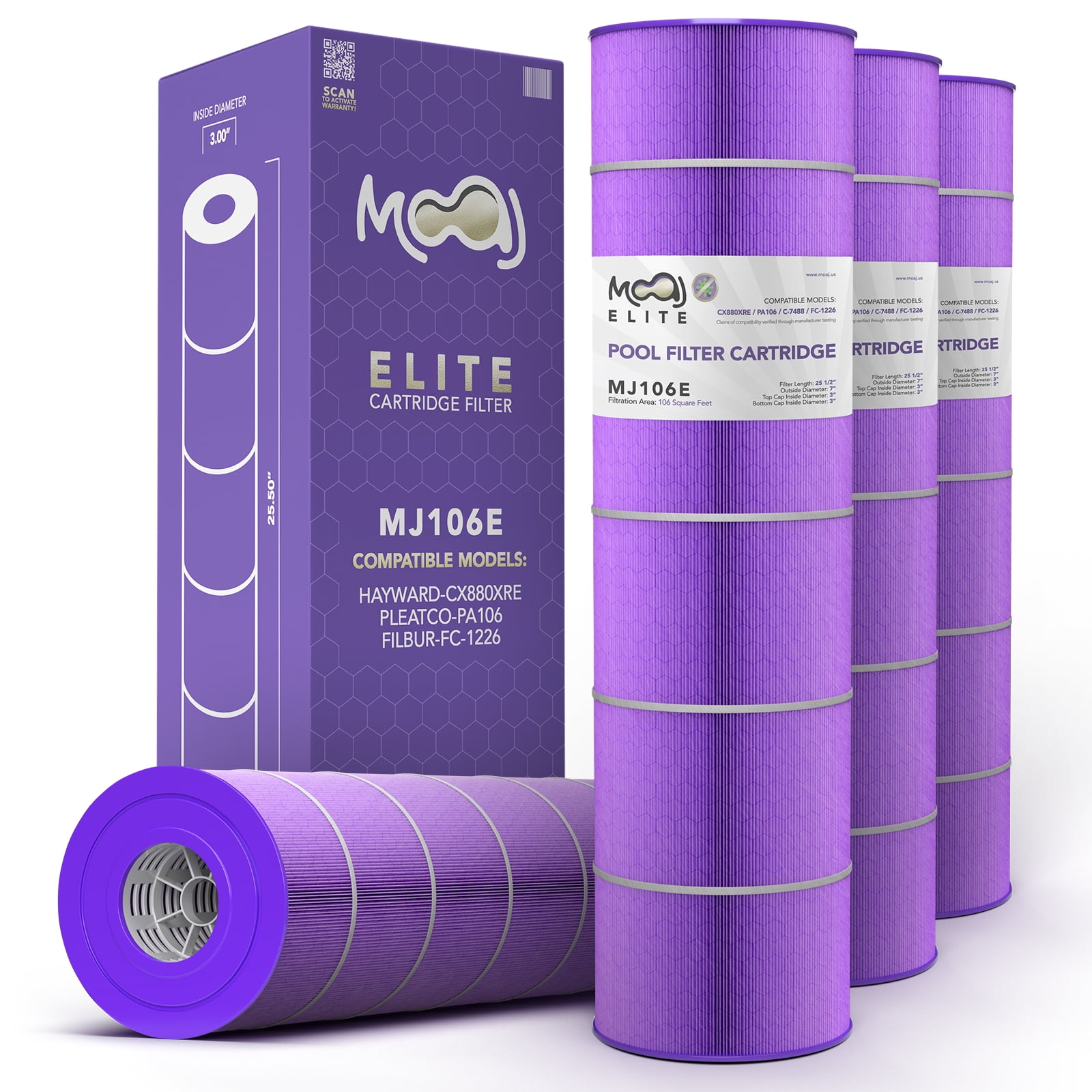 MOAJ Elite Pool Filter 4PACK Replaces Hayward CX880XRE, C4020, C4025