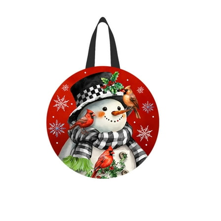 Briarwood Lane Snowman With Cardinals Wood Door Hanger