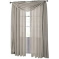 thumbnail image 2 of Sheetsnthings Solid Abri Rod Pocket, 50-Inch Wide x 63-Inch Long Crushed Sheer Curtain Panel, Grey, 2 of 4