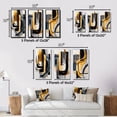 thumbnail image 4 of Designart "Glamorous Gold and Black Artistry II" Abstract Spirals Framed Wall Art Set Of 3 - Black Transitional Frame Canvas Set For Living Room Decor, 4 of 6