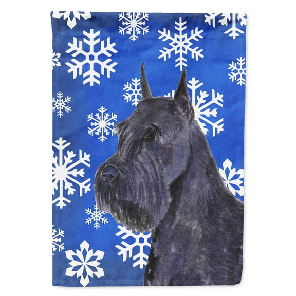 Carolines Treasures SS4661-FLAG-PARENT Schnauzer Winter Snowflakes Holiday Flag  multicolor