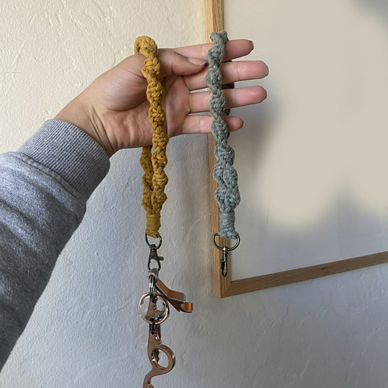 Macrame Keychain Wristlet Keychains for Women Handmade Hand Macrame Keychain Wristlet Keychains for Women Handmade Hand