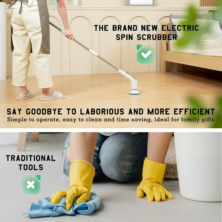 Oraimo Electric Spin Scrubber with 3 Replaceable Brush Heads, 2 Speeds  Cordless Cleaning Brush for Household 