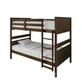 thumbnail image 4 of Home Design Lorain Twin Over Twin Solid Wood Bunk Bed with Sturdy Guardrails and Ladder, Brown, Easy Assembly, 4 of 16