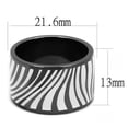 thumbnail image 2 of IP Light Black (IP Gun) Stainless Steel Ring with Epoxy in White for Women White Stone Color Style TK3171 Size 10, 2 of 4