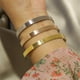 thumbnail image 4 of Pulsera de acero inoxidable para hombre : Minimal Cool Antique Glod/Silver/Rose Glod Open Metal Cuff Bangle Bracelets for Men Boy 6mm, 4 of 6