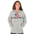 thumbnail image 3 of Don’t Mess With America Bald Eagle Unisex Fleece Graphic Zip Up Hoodie Brisco Brands 5X, 3 of 6
