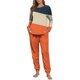 thumbnail image 4 of Conjunto de pijama informal de invierno para mujer, de doble cara, con cuello redondo estampado, manga larga, top anudado a mano, pantalones con cordón ajustable, ropa de casa, blusa de poliéster., 4 of 7
