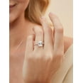 thumbnail image 2 of 3CT 925 Sterling Silver Engagement Rings Radiant Cut Solitaire Cubic Zirconia CZ Wedding Promise Rings for Her Wedding Bands for Women Size 3-11, 2 of 12