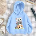 thumbnail image 7 of Qingpeng Girls Cartoon Cat Print Hoodie Long Sleeve Pullover Casual Hooded Sweatshirt for Fall, 7 of 7