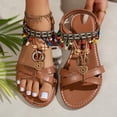 thumbnail image 4 of SBYOJLPB Women's Fashionable Casual Flip-Flops Round-Toe Open-Toe Roman-Style Beaded Bohemian Beach for Outdoor Wear Sandals, 4 of 7