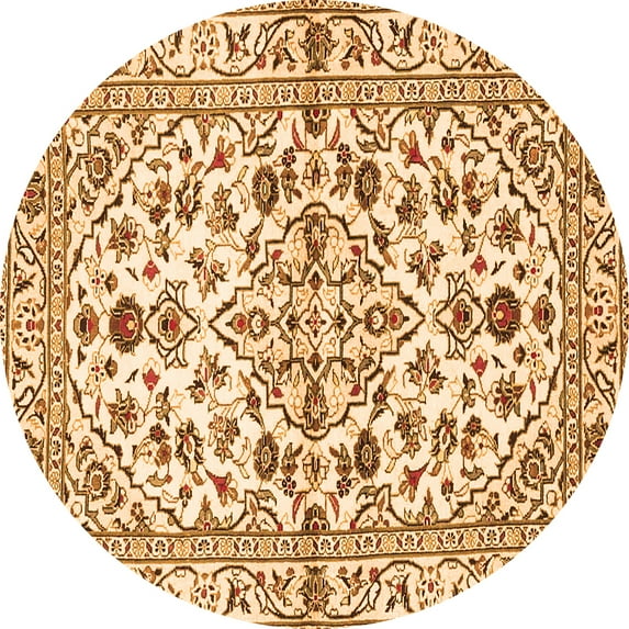Ahgly Company Indoor Round Persian Orange Traditional Area Rugs, 6' Round