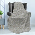 thumbnail image 4 of Nature Soft Flannel Fleece Throw Blanket, Autumn Forest Concept with Fallen Leaves and Raw Organic Hazelnuts, Cozy Plush for Indoor and Outdoor Use, 60" x 80", Pale Grey and Multicolor, by Ambesonne, 4 of 5