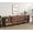 Brown, variant on Multifunctional Coffee Bar Cabinet, 4-In-1 Storage Sideboard with Glass Doors, 6 Drawers and Adjustable Shelf, Sturdy Metal Base Buffet Cabinet for Kitchen Living Room,Brown