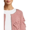thumbnail image 4 of Dreamers by Debut Womens Pom Pom Cardigan Sweater, 4 of 5