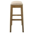 NewRidge Home Saddle Style 30" Bar Height Stool with Cream Fabric