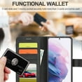 thumbnail image 4 of Allytech Slim Wallet Case for Samsung Galaxy S24 Plus with 3 Card Slots & Cash Pocket, Premium PU Leather Kickstand Magnetic Clasp Soft TPU Inner Shockproof Protective Flip Cover Case - Black, 4 of 11