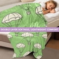 thumbnail image 5 of Kids Blanket 60 x 50 Inch Double-Sided Fleece Nap Mat for Travel,Green Parachute Printed Machine Washable, 5 of 8