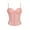 Pink, variant on Women's Sexy Lace Back Zipper Corset Top Bustier with Mesh Sheer Fishbone Waist Cincher – G-String Body Shapewear for Daily or Party Wear Gray L